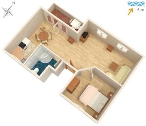 a rendering of a floor plan of a house at Apartments by the sea Mali Iz (Iz) - 6163 in Iž Mali