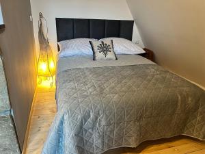 Łóżko lub łóżka w pokoju w obiekcie Tatrydom Apartament Loft z kominkiem