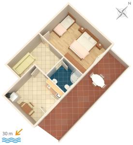 Půdorys ubytování Apartments by the sea Zubovici, Pag - 6356