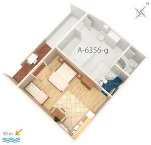 Půdorys ubytování Apartments by the sea Zubovici, Pag - 6356