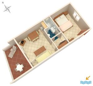 Půdorys ubytování Apartments by the sea Mandre, Pag - 6474