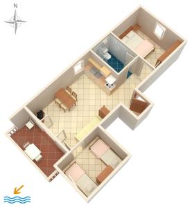 Půdorys ubytování Apartments with a parking space Mandre, Pag - 6405