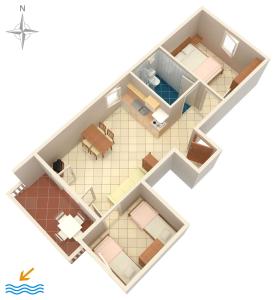 Půdorys ubytování Apartments with a parking space Mandre, Pag - 6405