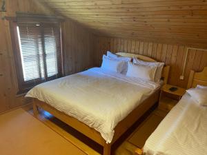Ένα ή περισσότερα κρεβάτια σε δωμάτιο στο Pensiunea Pagaya