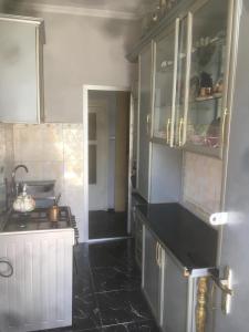 a kitchen with a sink and a counter top at hotel castle in Kutaisi