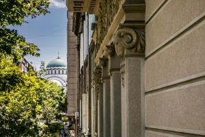 a view of a building with a dome in the background at SAINT TEN Hotel, Small Luxury Hotels in Belgrade