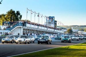 um grupo de carros dirigindo por uma estrada com pessoas assistindo em Seaside Annexe em Felpham