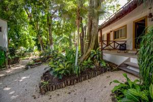 een huis met een bos planten ervoor bij Hotel Tequila Cancun in Cancun
