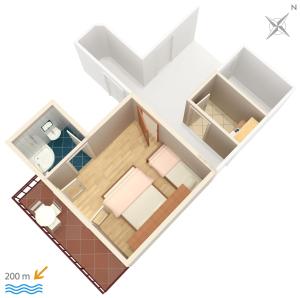 Posteľ alebo postele v izbe v ubytovaní Apartments and rooms with parking space Brela, Makarska - 6895
