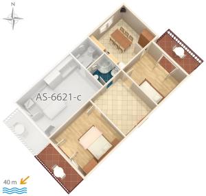 Plan piętra w obiekcie Apartment Starigrad 6621a