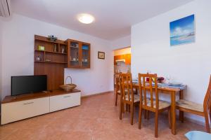 Telewizja i/lub zestaw kina domowego w obiekcie Apartments with a swimming pool Novigrad - 7078