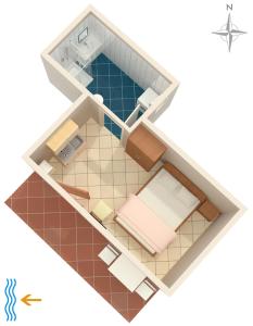 Plán poschodí v ubytovaní Studio Umag 7126a