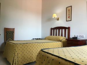A bed or beds in a room at Hotel Atalayas Zafra
