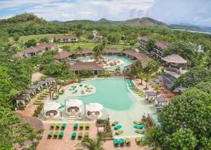 an aerial view of the pool at the resort at Tag Resort in Coron