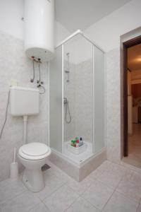 a bathroom with a shower and a toilet in it at Apartments with a parking space Liznjan, Medulin - 7214 in Ližnjan