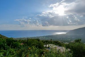 a view of the ocean from a hill at Villa Ani in Borsh