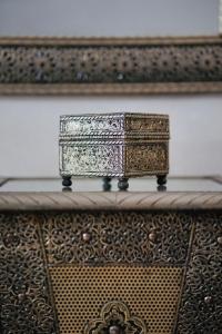 a metal box sitting on top of a shelf at Riad Amelia - Lalla Amelia Room in Tétouan