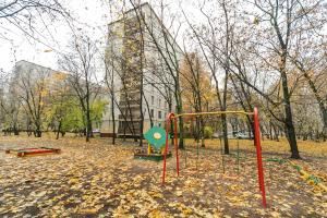 モスクワにあるApartments Sokolの地草の木が生える公園内の空遊び場