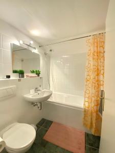 Koupelna v ubytování Apartment mit Bergblick in bayerischen Alpen