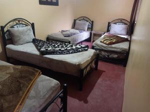 Postel nebo postele na pokoji v ubytování Auberge lac d'ifni