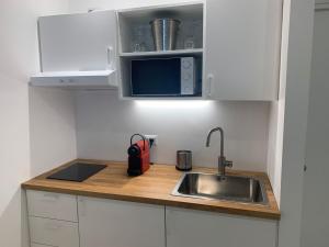 Kuchyň nebo kuchyňský kout v ubytování Suite 55 in centro