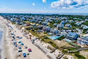an aerial view of a beach and buildings at Jewel of the Deep VOH1 in Corolla