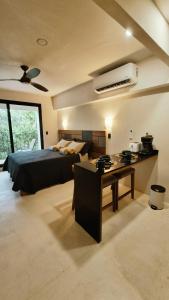 Posezení v ubytování Condominio en Tulum, la Veleta.