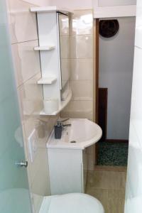 a bathroom with a toilet and a sink at Family friendly apartments with a swimming pool Okrug Donji, Ciovo - 8072 in Okrug Donji