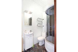 a bathroom with a toilet and a sink and a shower at ROTAS On Moskovsky 165 in Saint Petersburg