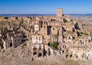 an old village on the side of a mountain at Casa Sofia in Marconia