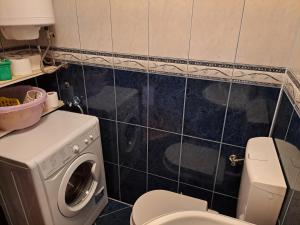 een badkamer met een toilet en een wasmachine bij Apartment ŠODAN 72 in Omiš