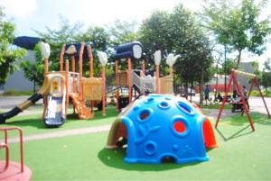 a playground with a play structure in a park at Nina homestay P1,P4 in Ap My Quo