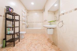łazienka z umywalką i toaletą w obiekcie Grand Latina Apartment w Madrycie +15 zdjęć