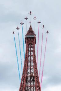 a group of fighter jets flying in the sky at Meland (Families ONLY B&B) in Blackpool