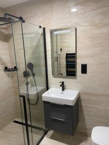 Koupelna v ubytování Apartmány Pod Novou