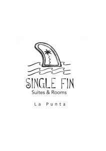 een logo voor eenpersoonssuites bij Single Fin Suites & Rooms La punta zicatela in Brisas de Zicatela