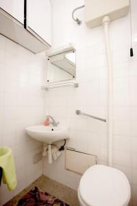 a bathroom with a toilet and a sink at Apartments by the sea Vis - 8906 in Vis