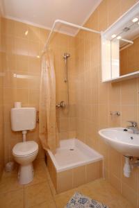 a bathroom with a toilet and a sink at Rooms with a parking space Zaton Mali (Dubrovnik) - 9114 in Zaton