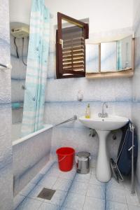 a bathroom with a sink and a toilet and a shower at Apartments with a parking space Cavtat, Dubrovnik - 8993 in Mlini