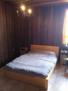ein Schlafzimmer mit einem Bett in einem Zimmer in der Unterkunft Chalet Rural Marian in Santa Maria de Guia de Gran Canaria