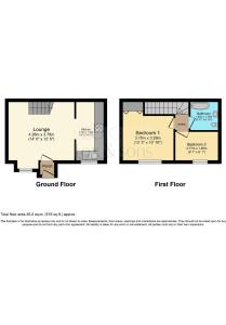 a floor plan of the ground floor of a house at Coastal 2 bedroom maisonette with parking in Eastbourne
