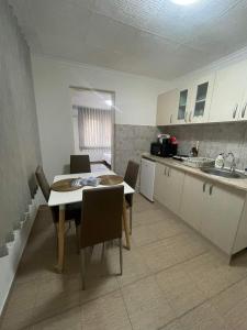 a kitchen with a table and chairs in a room at Pro arte in Kladovo +22 photos
