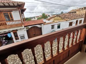 a view from the balcony of a house at Casa ONCE ONCE in Villa de Leyva