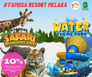 ein Zoo-Safari-Resort Melaka Wasserpark in der Unterkunft Yussy Homestay at Afamosa Bungalow in Kampong Alor Gajah