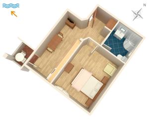 um desenho de uma planta de um quarto em Apartment Duce 9437g em Dugi Rat