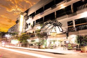 a view of a hotel at night at Diamond City Hotel SHA Certified in Bangkok