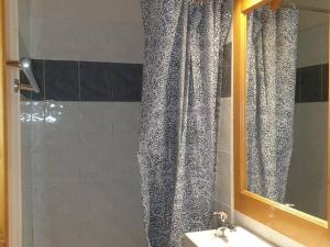 ein Bad mit einer Dusche, einem Waschbecken und einem Spiegel in der Unterkunft Appartement Les Orres, 4 pièces, 8 personnes - FR-1-322-456 in Les Orres