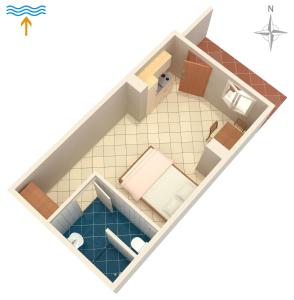 a floor plan of a room with a swimming pool at Apartments by the sea Drace, Peljesac - 10126 in Drače