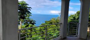 a view of the ocean from a house balcony at Abigail's Splendor -2 Bedroom Entire Apartment in Tortola Island