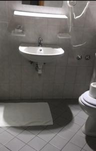 ein Bad mit einem Waschbecken und einem WC in der Unterkunft Il Vecchio Portico in Cesena